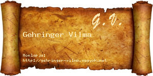 Gehringer Vilma névjegykártya